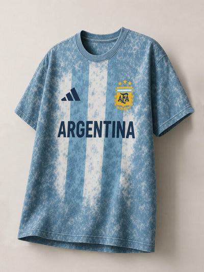 Argentina Acid Wash Oversized T-Shirt 100% Cotton
