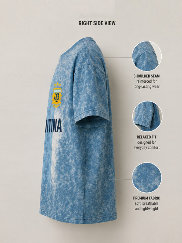 Argentina Oversized Graphic T-Shirt with Acid Wash Finish