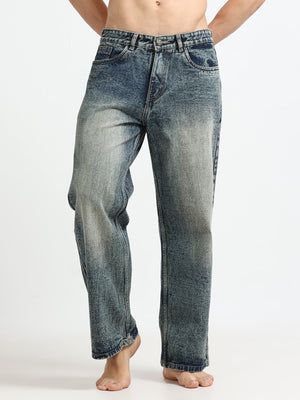Ash Fade Baggy Denim Jeans for Men